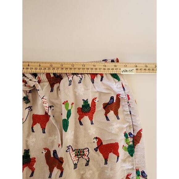 THE COMPANY STORE Women's Red White Green LLAMAS Christmas Pajama Pants SZ L - Picture 7 of 8